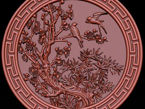 mural bamboo wood carving file stl obj and ztl for cnc 3D Print Model