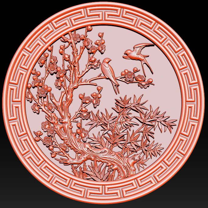 mural bamboo wood carving file stl obj and ztl for cnc 3D Print Model .c4d .max .obj .3ds .fbx .stl .blend 