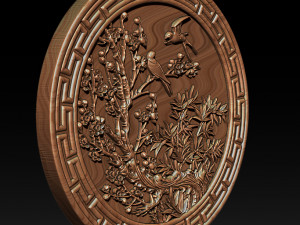mural bamboo wood carving file stl obj and ztl for cnc 3D 프린트 모델