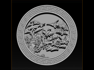 mural birds carving file stl stl reliefs for cnc machines 3D प्रिंट मॉडल