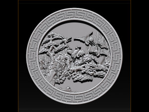 mural birds carving file stl stl reliefs for cnc machines 3D प्रिंट मॉडल