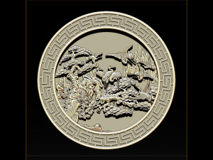 mural birds carving file stl stl reliefs for cnc machines 3D प्रिंट मॉडल