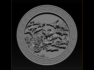 mural birds carving file stl stl reliefs for cnc machines 3D प्रिंट मॉडल