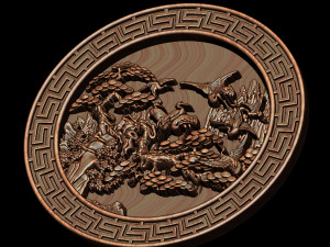 mural birds carving file stl stl reliefs for cnc machines 3D प्रिंट मॉडल