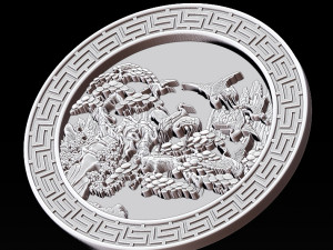 mural birds carving file stl stl reliefs for cnc machines 3D प्रिंट मॉडल
