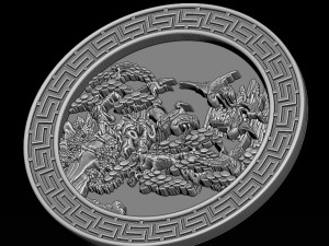 mural birds carving file stl stl reliefs for cnc machines 3D प्रिंट मॉडल