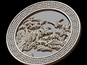 mural birds carving file stl stl reliefs for cnc machines 3D प्रिंट मॉडल