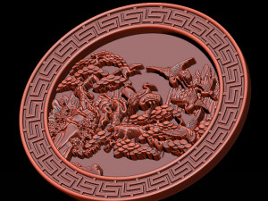 mural birds carving file stl stl reliefs for cnc machines 3D प्रिंट मॉडल