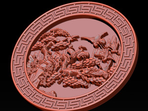 mural birds carving file stl stl reliefs for cnc machines 3D प्रिंट मॉडल