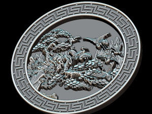 mural birds carving file stl stl reliefs for cnc machines 3D प्रिंट मॉडल