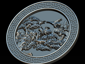 mural birds carving file stl stl reliefs for cnc machines 3D प्रिंट मॉडल