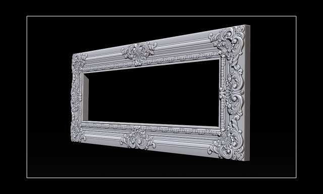 classical carved frame 3D 打印模型 .c4d .max .obj .3ds .fbx .stl .blend 