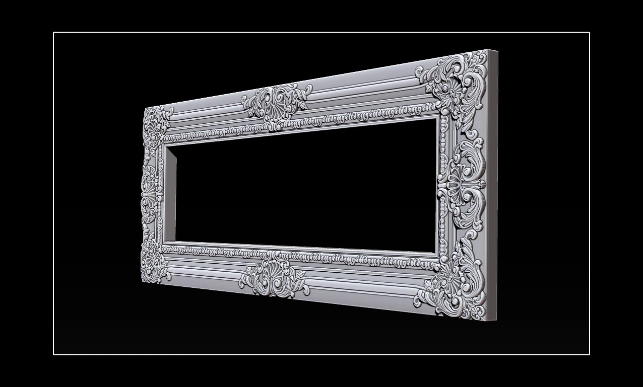 classical carved frame 3D Print Model .c4d .max .obj .3ds .fbx .stl .blend 