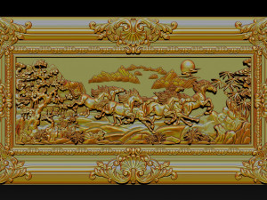 horse relief for cnc Model Cetak 3D