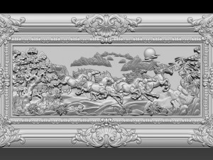 horse relief for cnc Model Cetak 3D