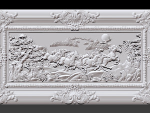 horse relief for cnc Model Cetak 3D