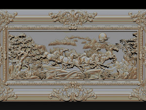 horse relief for cnc Model Cetak 3D