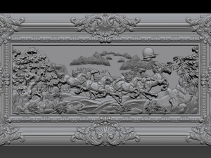 horse relief for cnc Model Cetak 3D