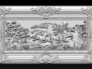 horse relief for cnc Model Cetak 3D