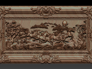horse relief for cnc Model Cetak 3D