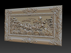 horse relief for cnc Model Cetak 3D