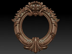 mirror classical carved frame 3D Print Model