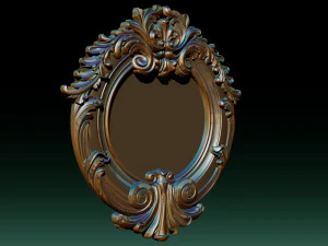 mirror classical carved frame 3D Print Model