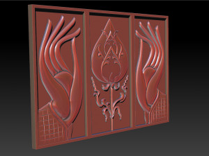 hand and lotus 3D Baskı Modeli