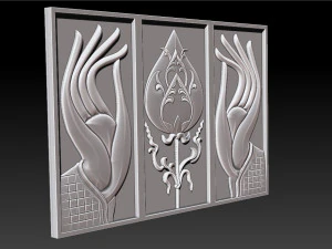 hand and lotus 3D Print Model