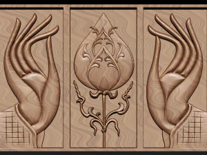 hand and lotus 3D Print Model