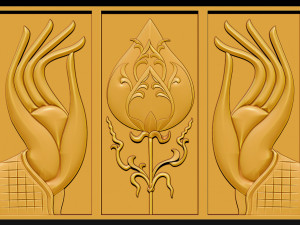 hand and lotus 3D Baskı Modeli
