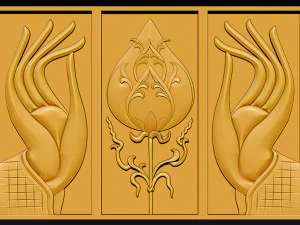 hand and lotus 3D Print Model