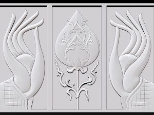hand and lotus 3D Baskı Modeli
