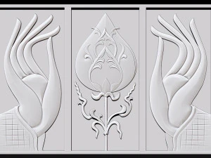 hand and lotus 3D Print Model