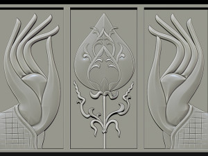 hand and lotus 3D Baskı Modeli
