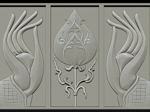 hand and lotus 3D Print Model