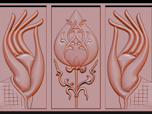 hand and lotus 3D Baskı Modeli