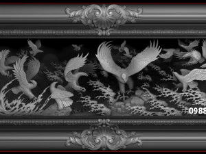 bas relief sculpture the family of eagles 3D Print Model