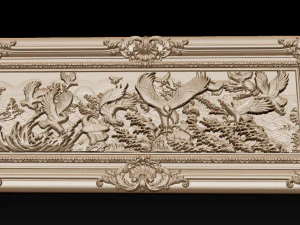 bas relief sculpture the family of eagles 3D Print Model