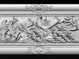 bas relief sculpture the family of eagles Modelo de Impressão 3D