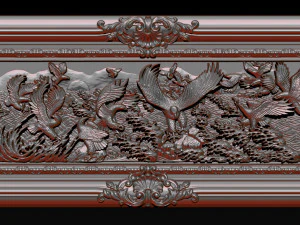 bas relief sculpture the family of eagles 3D Print Model