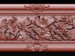 bas relief sculpture the family of eagles Modelo de Impressão 3D