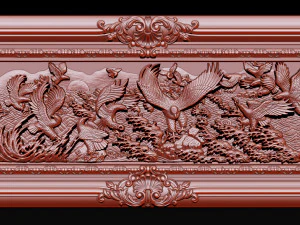 bas relief sculpture the family of eagles 3D Print Model
