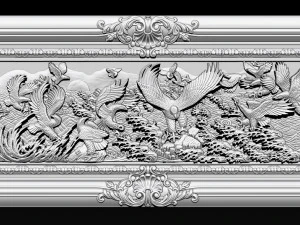 bas relief sculpture the family of eagles 3D Print Model