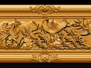 bas relief sculpture the family of eagles Modelo de Impressão 3D