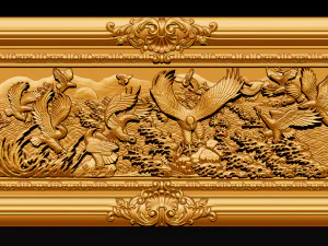 bas relief sculpture the family of eagles 3D Print Model