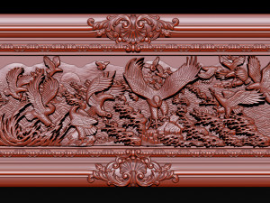 bas relief sculpture the family of eagles Modelo de Impressão 3D