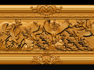 bas relief sculpture the family of eagles Modelo de Impressão 3D