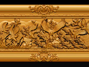 bas relief sculpture the family of eagles 3D Print Model