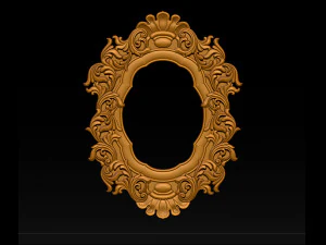 mirror classical carved frame 3d reliefs for cnc routers 3D Print Model
